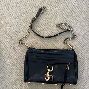 Rebecca Minkoff Black Leather Chain Strap Bag